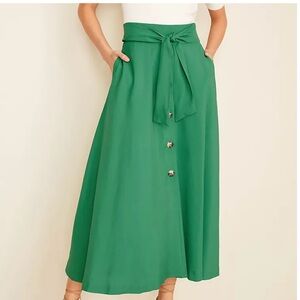 Ann Taylor Tie Waist Button Pocket Maxi Skirt